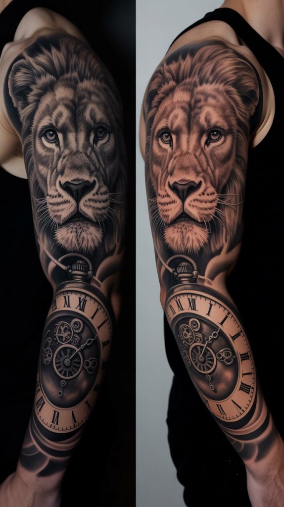 Half-Lion, Half-Clock Sleeve