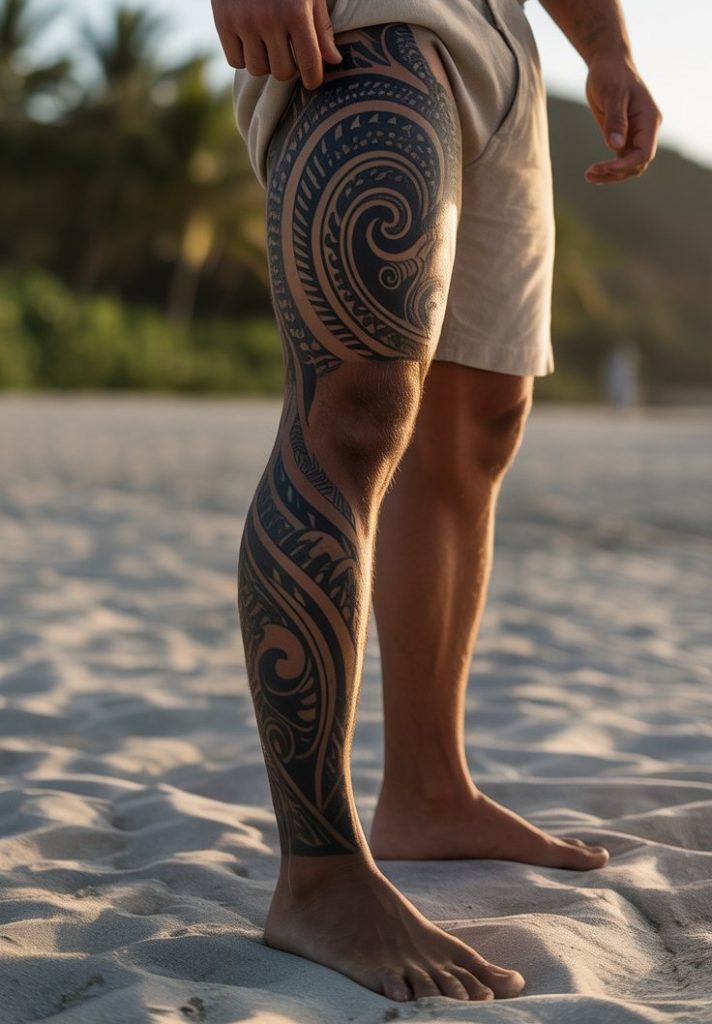 Tribal-Inspired Pattern Below the Knee