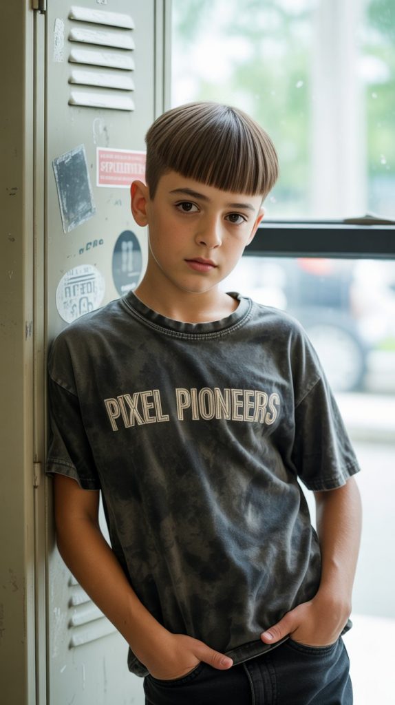 Modern Caesar with Blunt Fringe