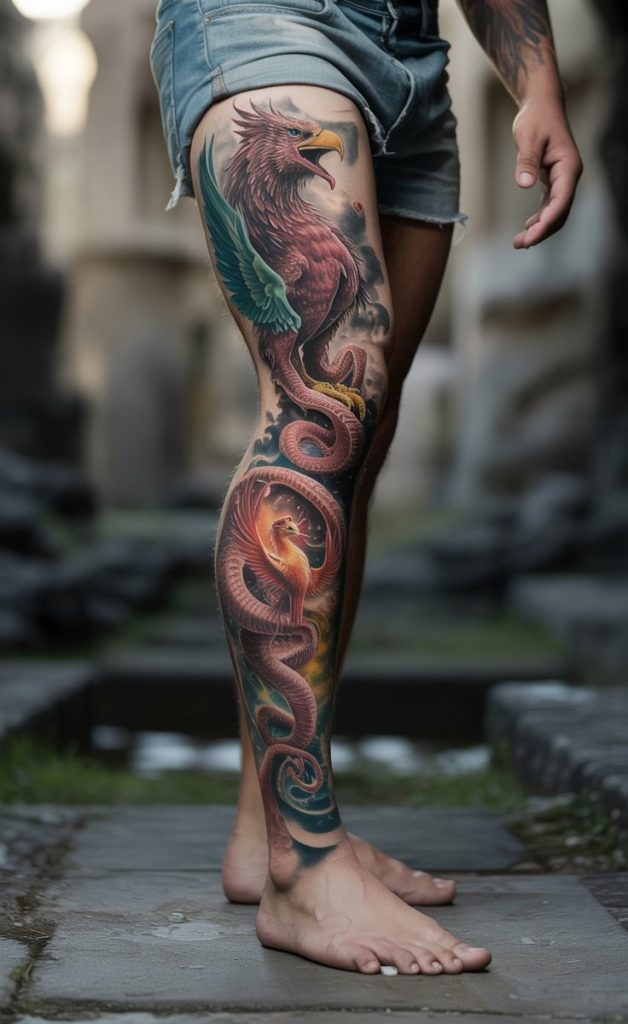 Full Leg Sleeve: Mythical Beast Combo