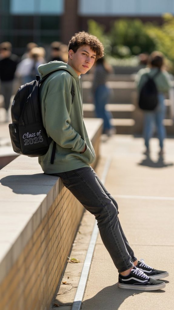 Oversized Hoodie + Slim Jeans + Skate Shoes Oversized Hoodie + Slim Jeans + Skate Shoes