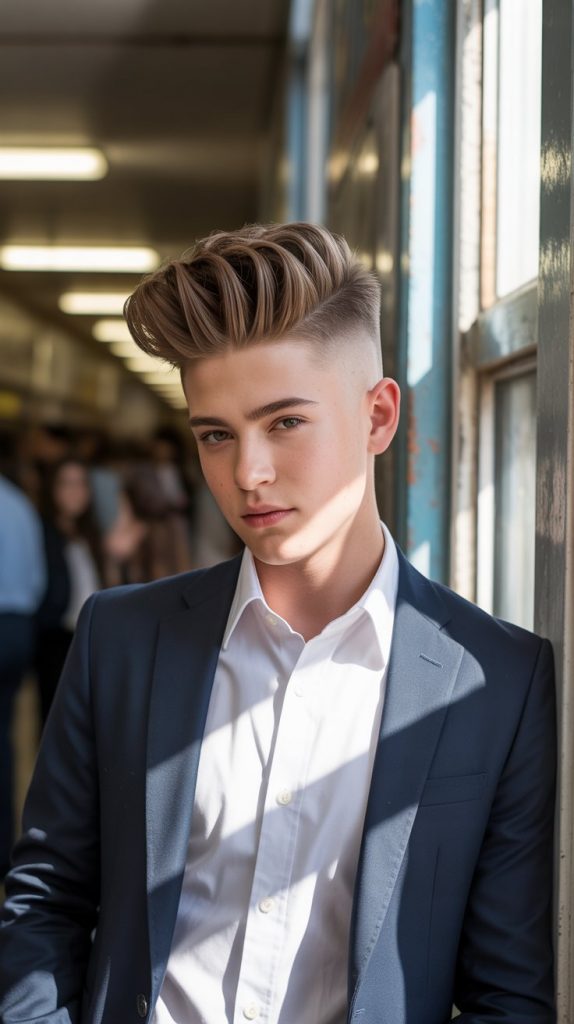 Long Top Pompadour with Hard Part Long Top Pompadour with Hard Part