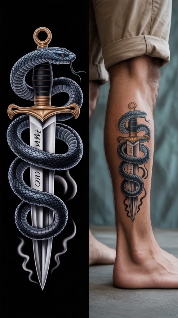 Snake Wrapped Around a Dagger