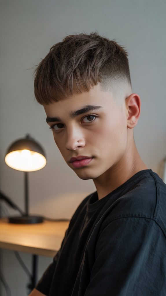 Modern Caesar Cut with Texture Modern Caesar Cut with Texture