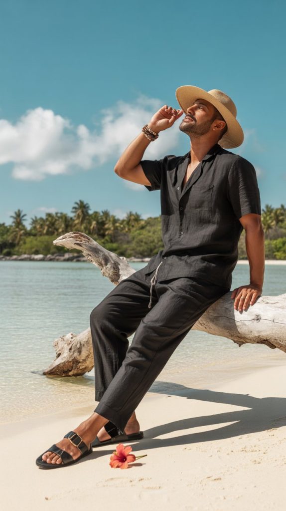 Vacation-Ready Black Linen Fit Vacation-Ready Black Linen Fit