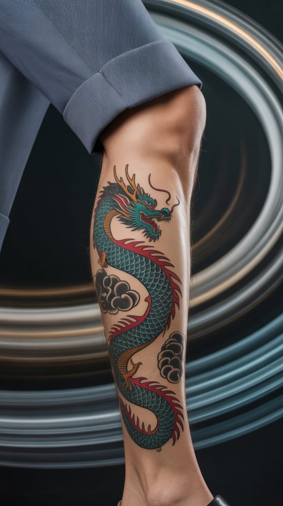 Chinese Dragon Around the Leg