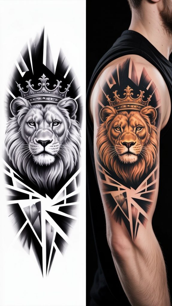 Crowned Lion With Broken Shards