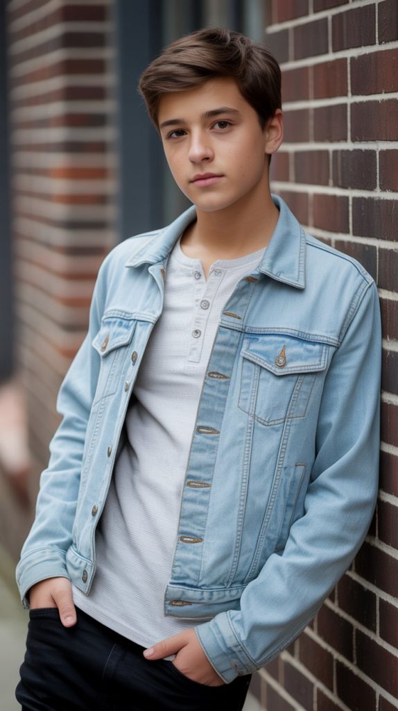 Denim Jacket + Henley Shirt + Black Jeans Denim Jacket + Henley Shirt + Black Jeans