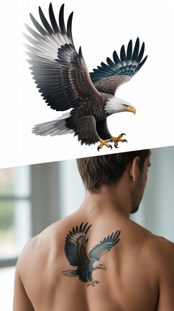 Eagle in Flight Across the Back