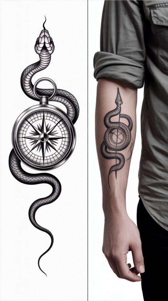  Snake Around a Compass