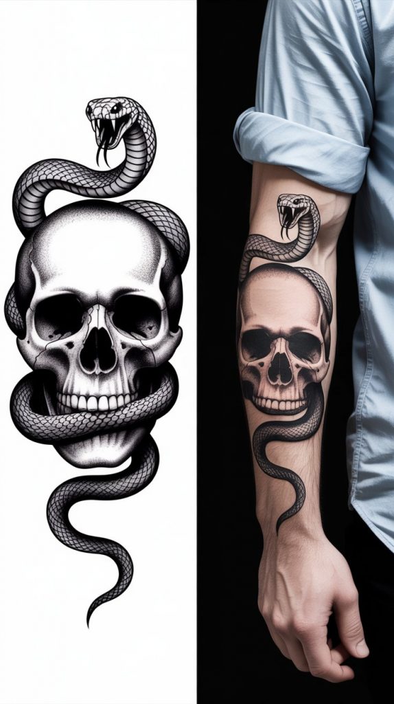 Snake & Skull Forearm Piece
