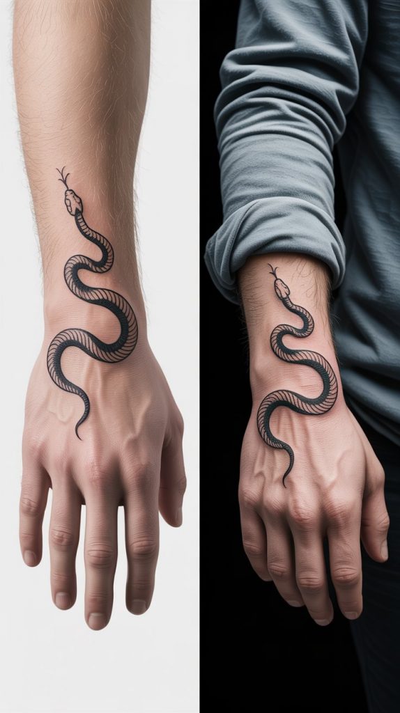 Coiled Snake on the Hand