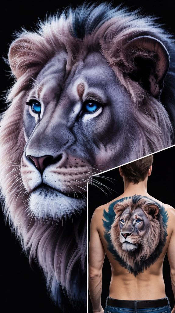 Realistic Blue-Eyed Lion