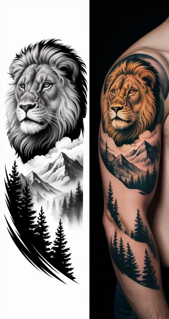 Lion + Mountain Landscape