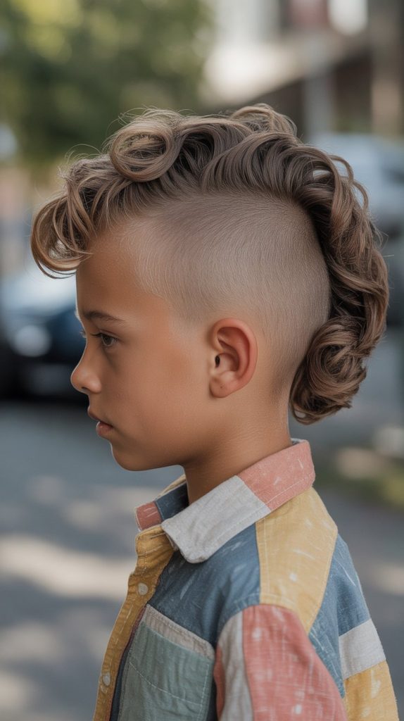 Wavy Mohawk with Drop Fade