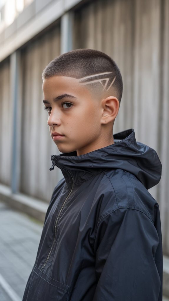 Buzz Cut with Line Design