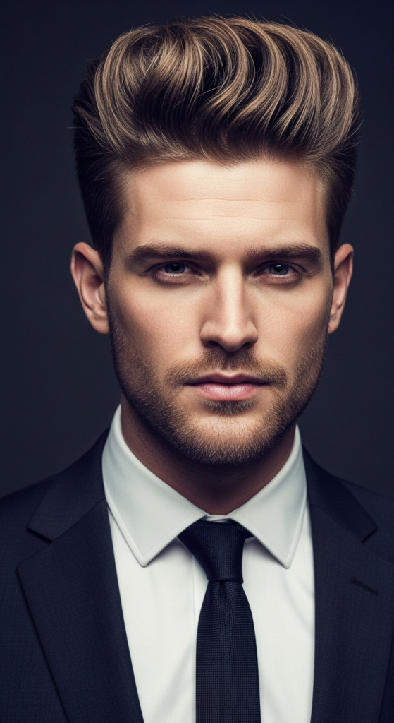 1. The Sharp Textured Fade Pompadour