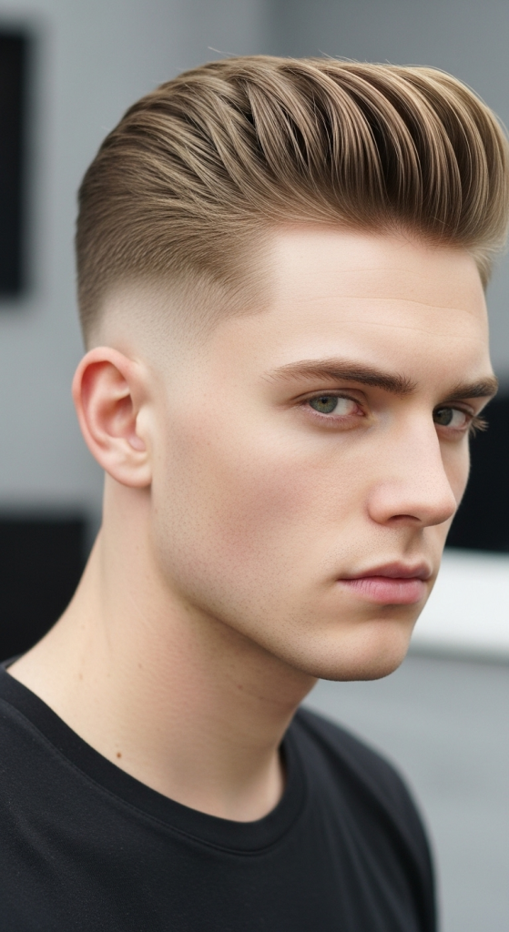 9. Short Pompadour Fade